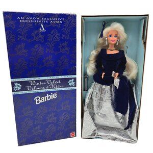 Barbie Doll Holiday Avon Exclusive Mattel Winter Velvet 1995 Vintage NRFB Read